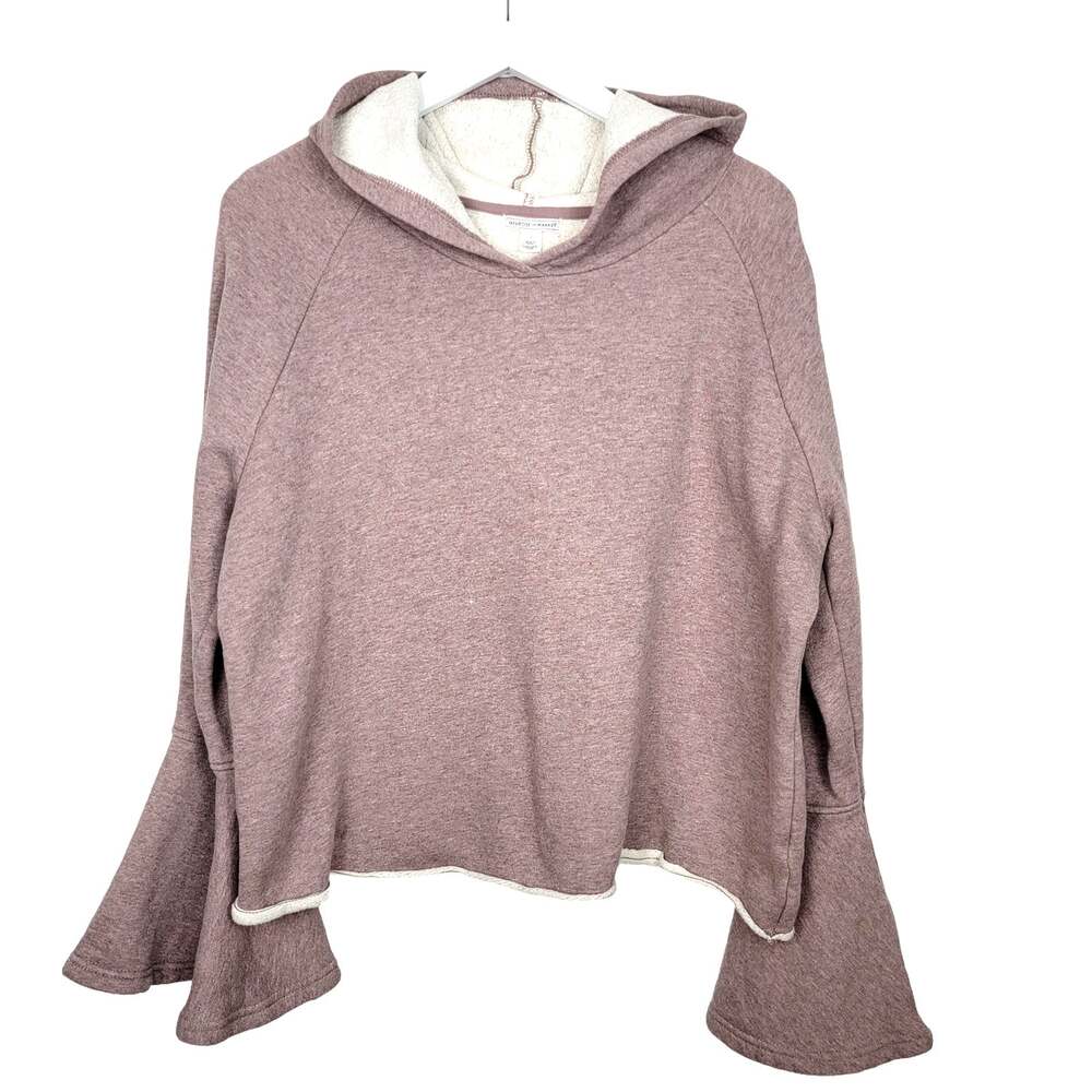 MELROSE AND MARKET Heather Fawn Pink Bell Sleeve Hoodie Sweatshirt - Size L